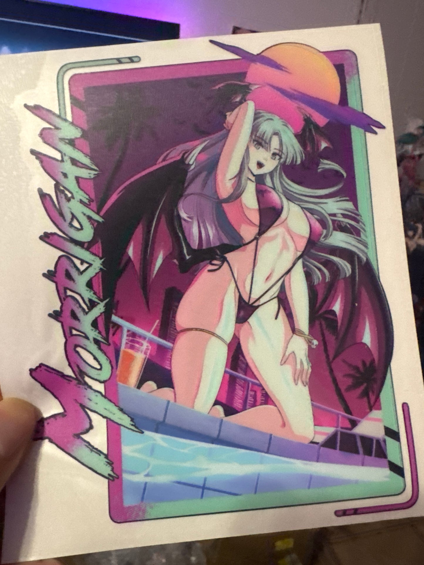 Vaporwave Morrigan Stickers