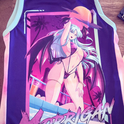Vaporwave Bikini Morrigan Baskeball Jersey