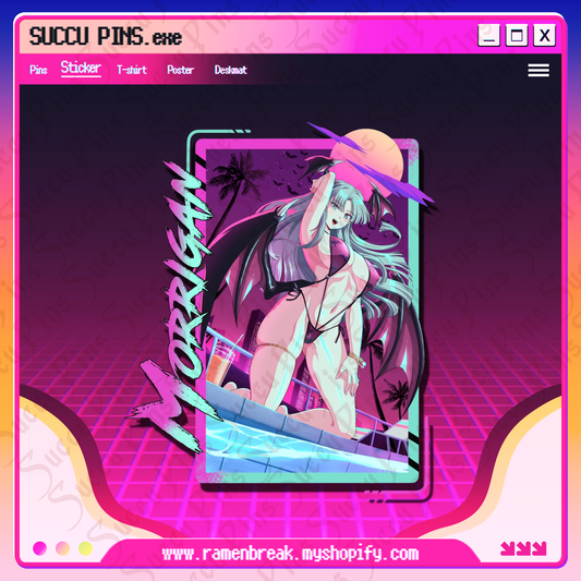 Vaporwave Morrigan Stickers