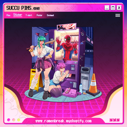 Delinquent Morrigan Vending Machine Stickers